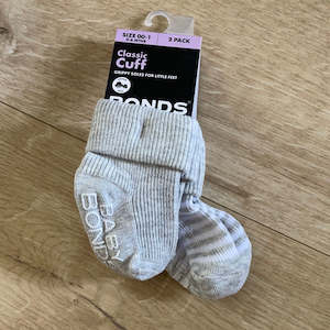 2 Pack Grip Sole Classic Cuff Grey Socks