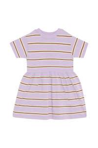 Dress: Triple Stripe Short Sleeve Tee Dress CLEARANCE