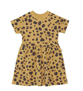 Dress: Luxe Leopard Short Sleeve Tee Dress CLEARANCE