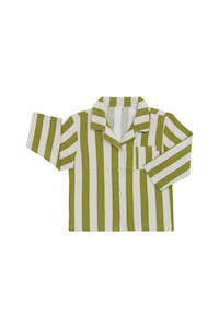 Pj Clear: Green Flannelette Long Sleeve PJ Top CLEARANCE