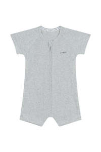 Waffle: Grey Waffle Romper CLEARANCE