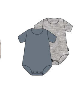 2 Pack Short Sleeve Wonderbodies Bodysuit Paris CLEARANCE