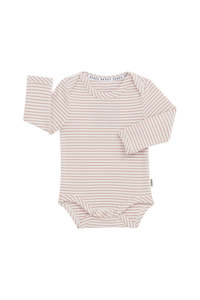 Newborn: Wide Needle Rib Bodysuit Ceramic Dust