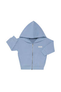 Mountain Blue Zip Through Tech Sweat Hoodie