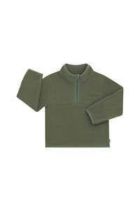 Hiker Green Teddy Fleece Jacket Half Zip
