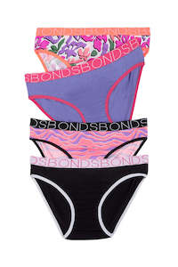 Briefs: Seasonal Basic 4 Pack Girls Briefs