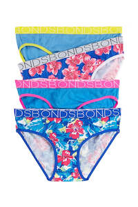 Seasonal Basic 4 Pack Girls Briefs
