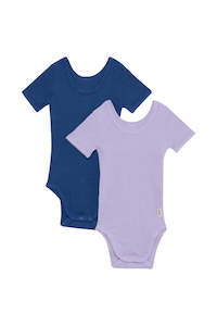 Bodysuit: Lilac Navy Organic Bodysuit Set CLEARANCE