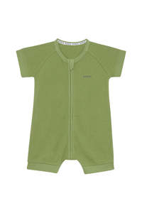 Pj Clear: Jungle Waffle Romper CLEARANCE