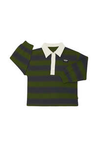 Pjs: Moss Rugby Stripe Pullover