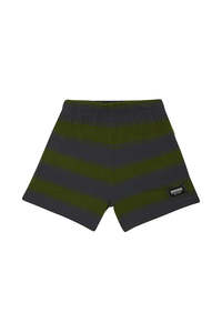 Pjs: Moss Rugby Stripe Shorts