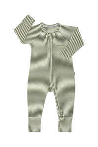 Newbies Khaki Wide Needle Rib Zippy