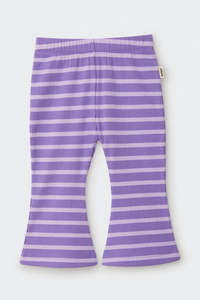 Violet Rules Stripe Wide Rib Needle Flare CLEARANCE