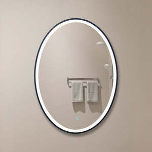 Oval LED Mirror with 3-Color Adjustable Lighting 500×700mm Anti-Fog