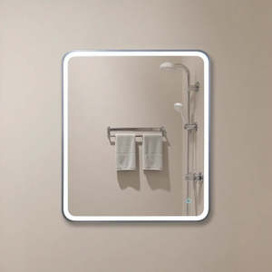 Bathroom Lighting: Rectangular LED Mirror Light – 600x700mm Grey Frame Anti-Fog