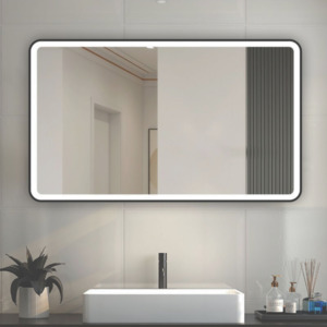 Rectangular LED Mirror Light – 900x700mm Grey Frame Anti-Fog