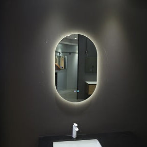 Sleek Frameless LED Bathroom Mirror – Wax Gourd Shape, 3 Light Colors & Adjust&hellip;
