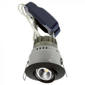 Recessed Down Lights: SU-LDLB90 MR16 LED Fire Rated 30 Min Tiltable Downlight BL/GD/SC/WH