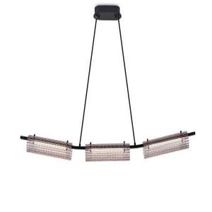 Geometric Grid Linear Led Acrylic Pendant Light Black