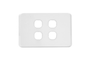 Switch Gear: iLuxlite 4 Gang Switch Grid Panel Only - Less Mechanism - White