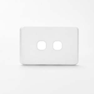 iLuxlite 2 Gang Switch Grid Panel Only - Less Mechanism - White