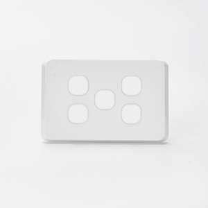 Switch Gear: iLuxlite 5 Gang Switch Grid Panel Only - Less Mechanism - White