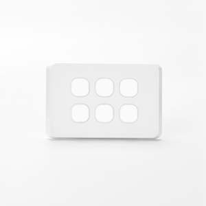 Switch Gear: iLuxlite 6 Gang Switch Grid Panel Only - Less Mechanism - White