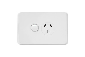 iLuxlite Single Power Point - 15A - Horizontal - White