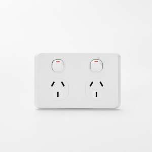 Switch Gear: iLuxlite Double Power Point - 10A - Horizontal - White