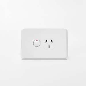 Switch Gear: iLuxlite Single Power Point - 10A - Horizontal - White