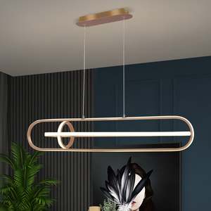 Minimalist 37W LED 3000K Pendant Light Golden