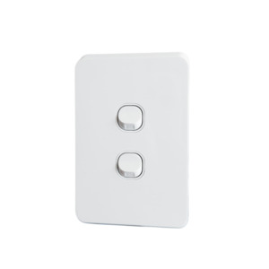 iLuxlite 2 Gang Switch - Vertical - White