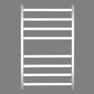 HTR Heated towel rail, Stainless Steel Polished, 8 Square bars 600Wx1000Hx120D 80W