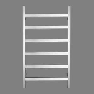 HTR Heated towel rail, Stainless Steel Polished, 6 Square bars 400Wx800Hx120D 60W