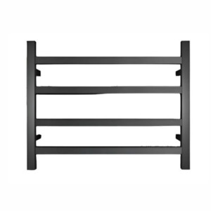 HTR Heated towel rail, Black, 4 Square bars 600Wx500Hx120D 45W