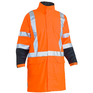 BISLEY TTMC X Taped Hi Vis Stretch PU Rain Coat (BJ6955XT)