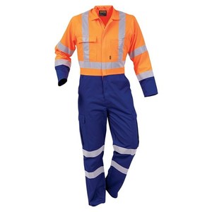 Bison Workzone Polycotton Overalls with Reflector (43201ON)