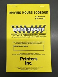 Safety Signs: Driving Hours Logbook