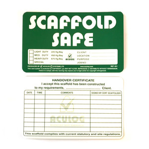 Safety Signs: Scaffold Safe Tag