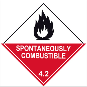 Dangerous Goods Label Class 4.2 Spontaneously Combustible