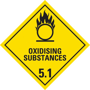 Safety Signs: Dangerous Goods Label Class 5.1 Oxidizing Substances