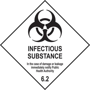 Safety Signs: Dangerous Goods Label Class 6.2 Infectious Substance