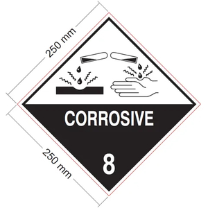 Safety Signs: Dangerous Goods Label Class 8 Corrosive