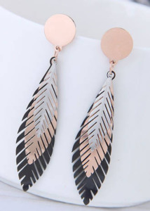 Jewellery And Accessories: Stainless Steel Foliage Earrings