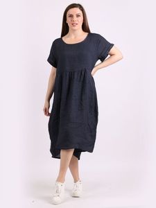 Apparel: Charlotte linen Dress Navy