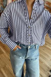 Apparel: Emerson Striped Shirt Blue Small