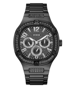 Watches: GUESS GW0576G3 Crystalized Case Black Duke Glitz Watch