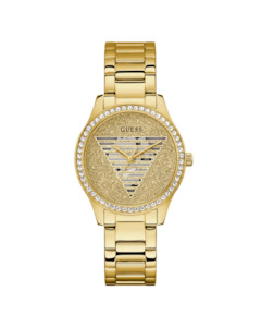 Watches: Guess Lady Idol Gold Tone Stainless Steel Bracelet Watch – GW0605L2