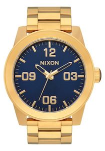 Nixon: Nixon Corporal Stainless Steel Watch Gold / Blue Sunray / Gold
