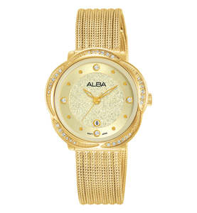 Alba: ALBA AH7X10X1 Fashion Dress Analogue Gold Stainless Steel